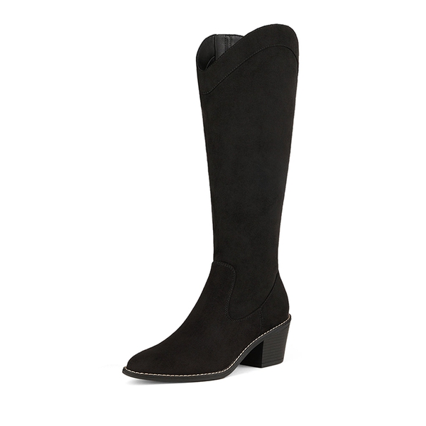 Montana Pointed Toe Knee High Boots - BLACK SUEDE -  0